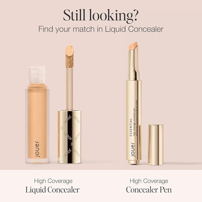Jouer Essential High Coverage Liquid Concealer - Brightening Concealer - Color Corrector for Under Eye Dark Circles, Spot Coverage, and Eye Primer - Soft Matte Finish, Hazelwood