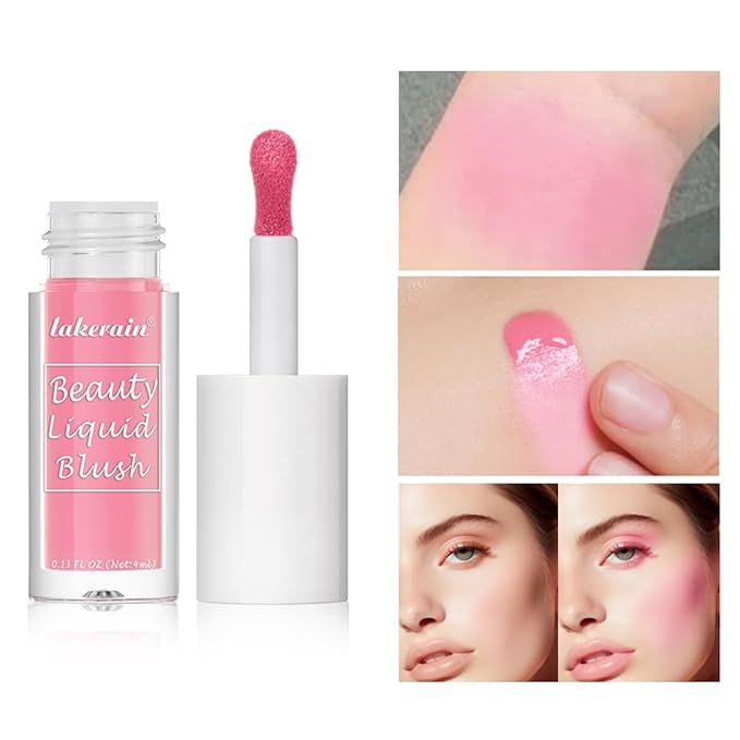 Liquid Blush for Cheeks Makeup Face Blush, Weightless Cream Formula, Smudge Proof Long-Wearing Pigmented Blush, Natural Look Makeup Face Blushes, Shimmer Finish, Dainty - 07# Juicy peach