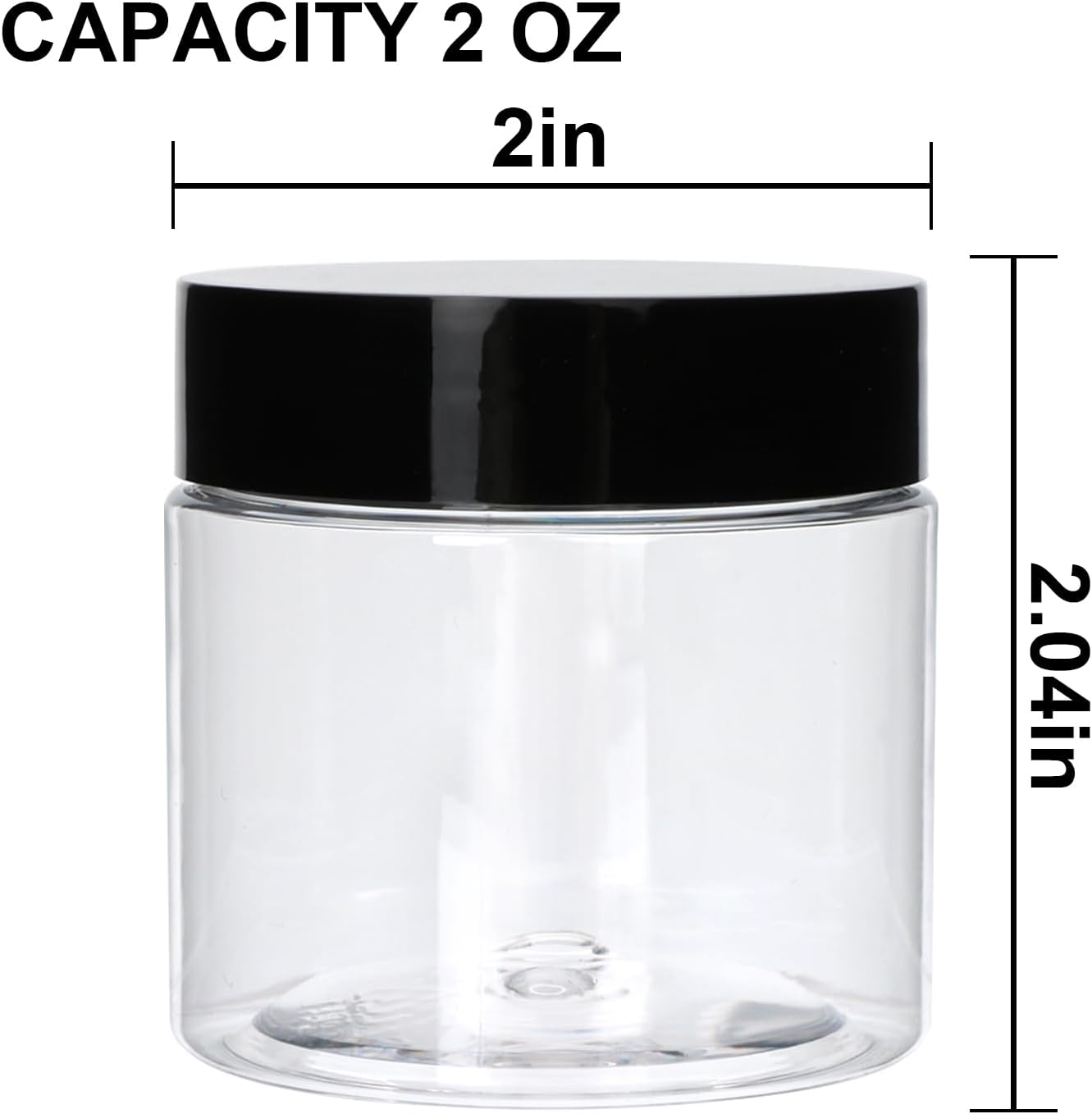 20 Pack 2oz Plastic Containers with Lids, Jars with Lids, Great for storing,lip balms, creams, ointments, cosmetics, samples