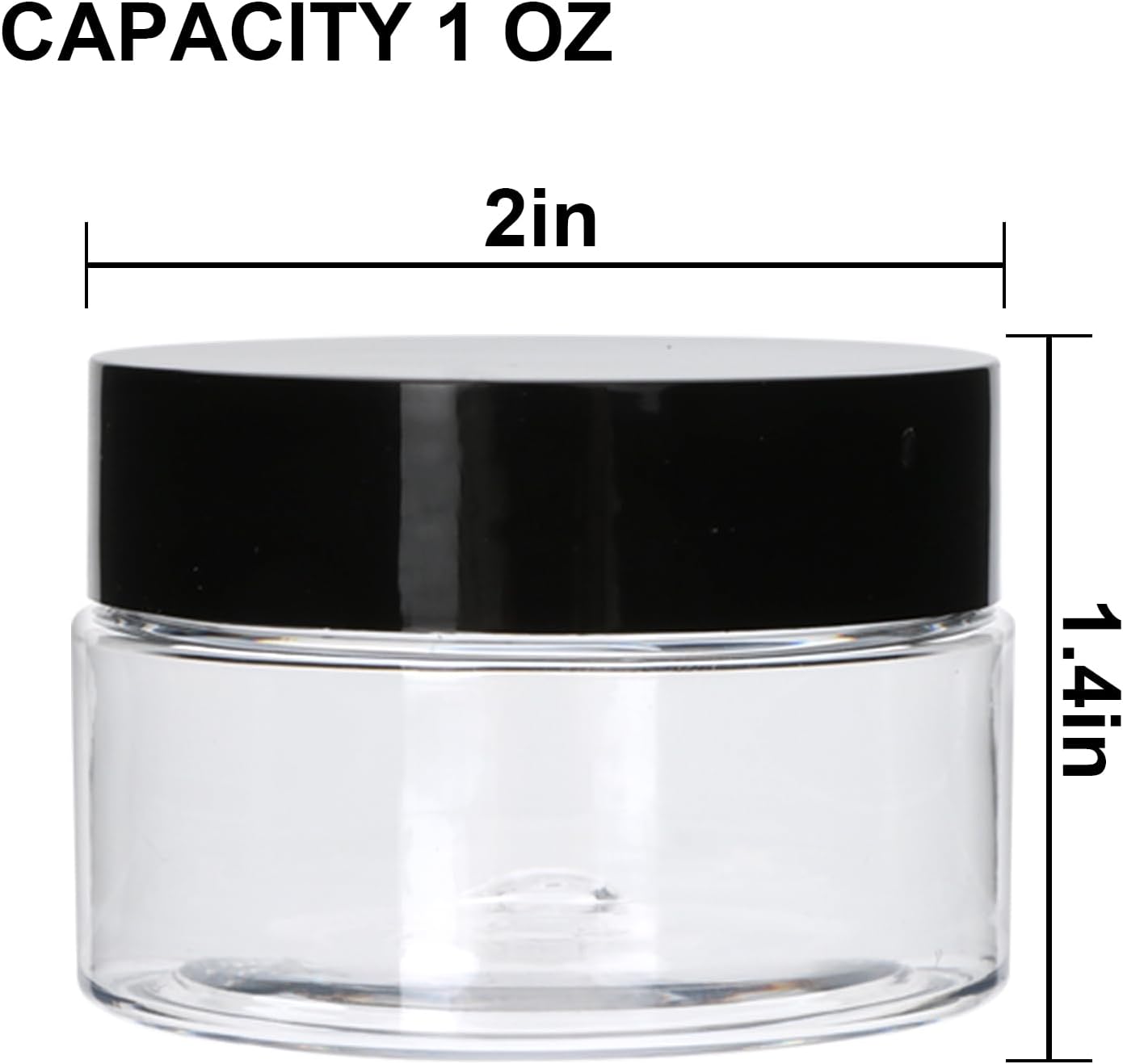 20 Pack 1oz Plastic Containers with Lids, Jars with Lids, Great for storing,lip balms, creams, ointments, cosmetics, samples