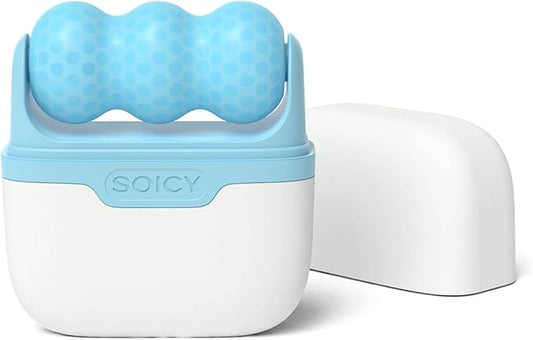 Ice Roller for Face ，Ice Face Roller Cold Therapy Tools, Cold Facial Ice Roller Massager for Eye Puffiness, Migraine, TMJ Pain Relief & Minor Injury, Skin Care Products (Blue)