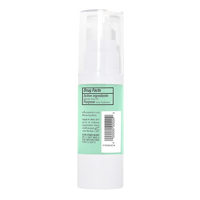 e.l.f. Blemish Control Face Primer, Soothing & Hydrating Makeup Primer For Fighting Blemishes, Grips Makeup To Last, Vegan & Cruelty-free, Large