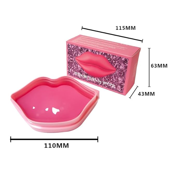 20pcs Pink Lip Masks Sheet,Moisturizing Crystal Collagen Gel Anti-Aging Lip Patches,Reduces Lip Lines Plump Dry Lips Lip Care with Box