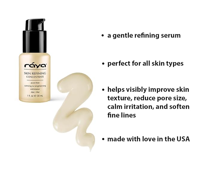 RAYA Skin Refining Concentrate (R-511) | Facial Serum for All Skin Types - Exfoliating, Pore-Minimizing & Complexion-Smoothing | Includes Vitamin C, Antioxidant, Anti Aging & Brightening Serum