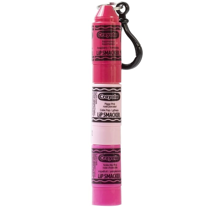 Lip Smacker Crayola Crayon Stackable Flavored Clear Balm Pink, Pinks, 0.03 Ounce