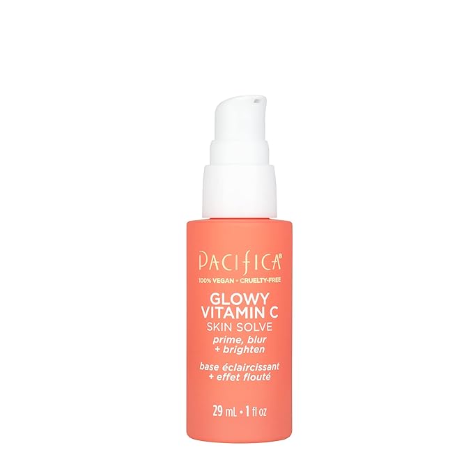 Pacifica Beauty Glow Baby Brightening Setting Mist & Glowy Vitamin C Skin Solve Set, Skincare, Suncare, SPF 45, UVA/UVB, Blue Light Protection, Primer, Vegan, 1.7 fl oz and 1 fl oz (Set of 2)