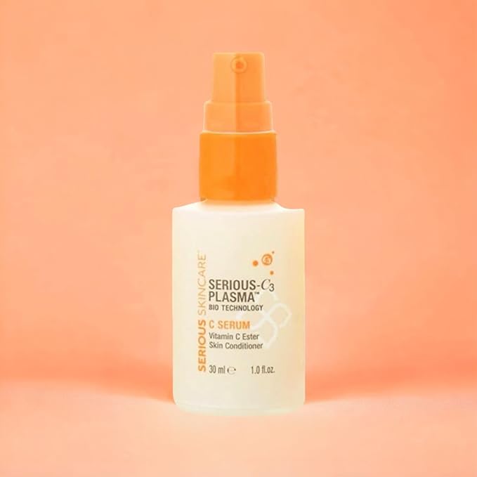 Serious Skincare Vitamin C Anti-Aging Facial Serum with Hydrolyzed Collagen - For Plump, Hydrated Skin - Brightening C3 Plasma Conditioner for Reducing Dark Spots, Fine Lines & Wrinkles 1 Fl Oz