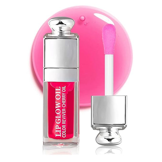 Hydrating Lip Glow Oil, Moisturizing Plumper Lip Gloss, Transparent Plumping Balm, Tinted Balm Care 0.2 OZ - 007 RASPBERRY