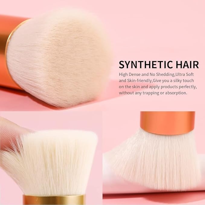 DUcare Flat Top Foundation Brush, Premium Contour Kabuki Brush, Professional Makeup Brush, Densely Packed Bristles, Multi-Purpose Face Buffing Blending Makeup Brushes for Liquid/Cream/Powder