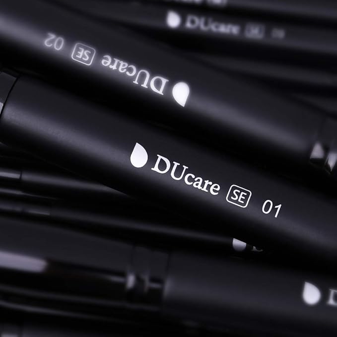 DUcare 27Pcs Makeup Brush Set Black Professional Premium Cosmetic Brushes for Foundation, Concealer, Eyeshadow, Blending, Powder, Contouring