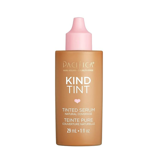 Pacifica Beauty Kind Tint Tinted Serum, Skincare, Vegan Collagen, Hyaluronic Acid, Vitamin C, Niacinamide, Caffeine, Hydrating, Lightweight Foundation, Natural Dewy Skin, Shade 09, 1 fl oz (1 Count)