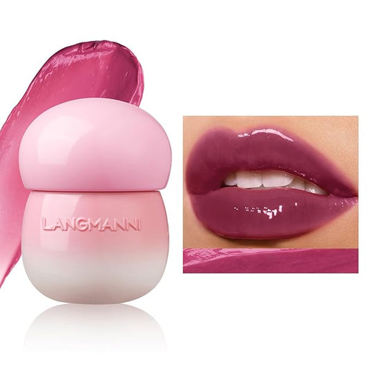 Berry Lip Gloss Hydrating, Plumps, High Glossy, Non-Sticky and Lightweight, Moisturizing, Shiny and Vegan Tinted Lip Gloss, Nourish & Hydrate Glow Glossier Lip Balm Lipstick(6# BERRY)
