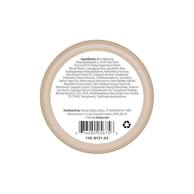 Hempz Hydrating Lip Sleeping Mask - Whipped Vanilla (.70 Oz.) | Overnight Hydrating Lip Balm with Vanilla Lip Butter Balm, Soothing and Hydrating Lip Care for Men or Women, .44oz