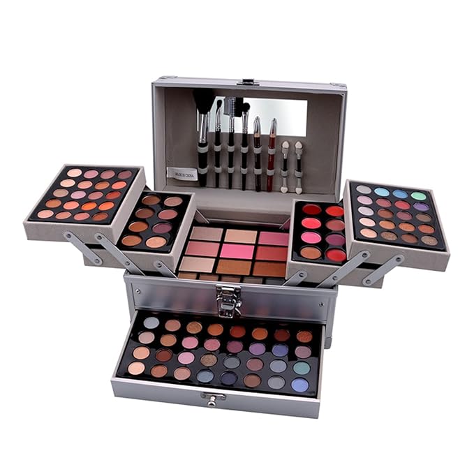 All-in-One Makeup Gift Set Carry All Makeup Kit Women Full Kit With Makeup Bag Lipgloss Lipstick Concealer Blush Foundation Face Powder Eyeshadow Palette Cosmetic Palette #8
