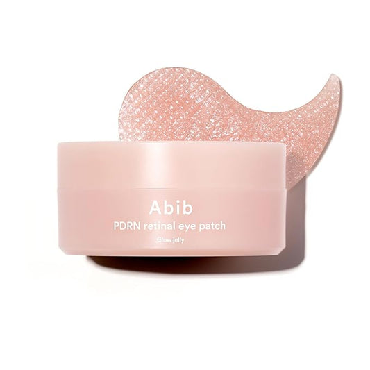 Abib PDRN Retinal Eye Patch Glow jelly 60 Patches, Korean Under Eye Patches for Puffy Eyes and Dark Circles, Anti-Wrinkle, Collagen, Caffeine, Niacinamide