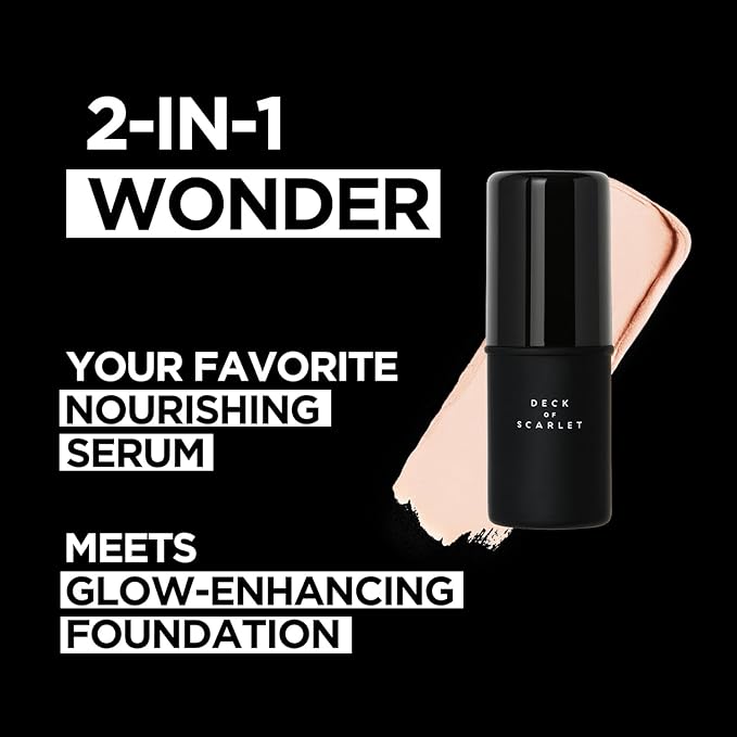 Deck of Scarlet Skin Edit Serum Foundation Stick - Clean And Vegan Makeup - Hydrating Formula With Natural Glowy Finish