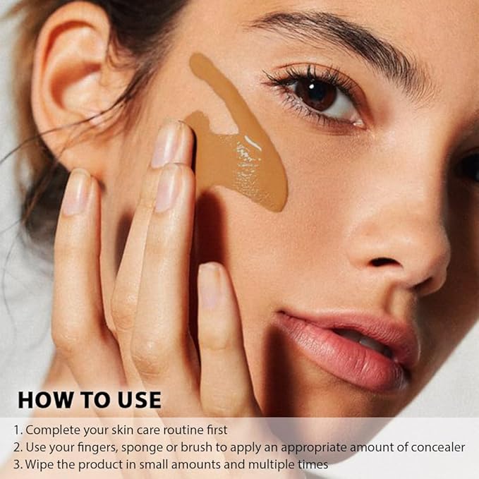 Kaely 2Pcs under Eye Concealer Full Coverage,Waterproof Concealer for Dark Circles,Puffiness,Redness,Cream Foundation Eye Brightener,Color corrector de ojeras,Anti Aging,Natural Matte Finish,Dark