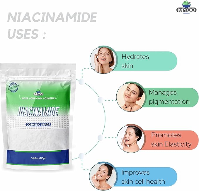 Niacinamide -3.9oz Pure Niacinamide Powder, Niacinamide Powder Cosmetic Grade, DIY Niacinamide Powder for Serum & Cream- Pack of 2