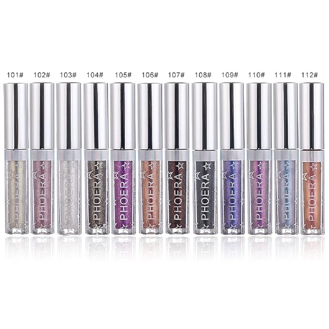 Glitter Eyeshadow, Makeup For Eyes Liquid Shimmer Sparkle Glow Light Colors Pencil Stick Shiny Long Lasting Waterproof Shining Eye Shadow Sets Metallic Pigments Metals Gloss Sparkling Pen Kit (A104)