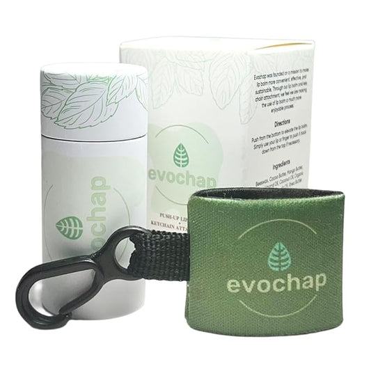 All Natural Luxury Lip Balm with Keychain Bundle - Moisturizing For Smooth and Soft Lips - Pure Ingredients, Eco-Friendly - Hydrates Dry and Chapped Lips - Push Up Paper Tube, Mint Flavor