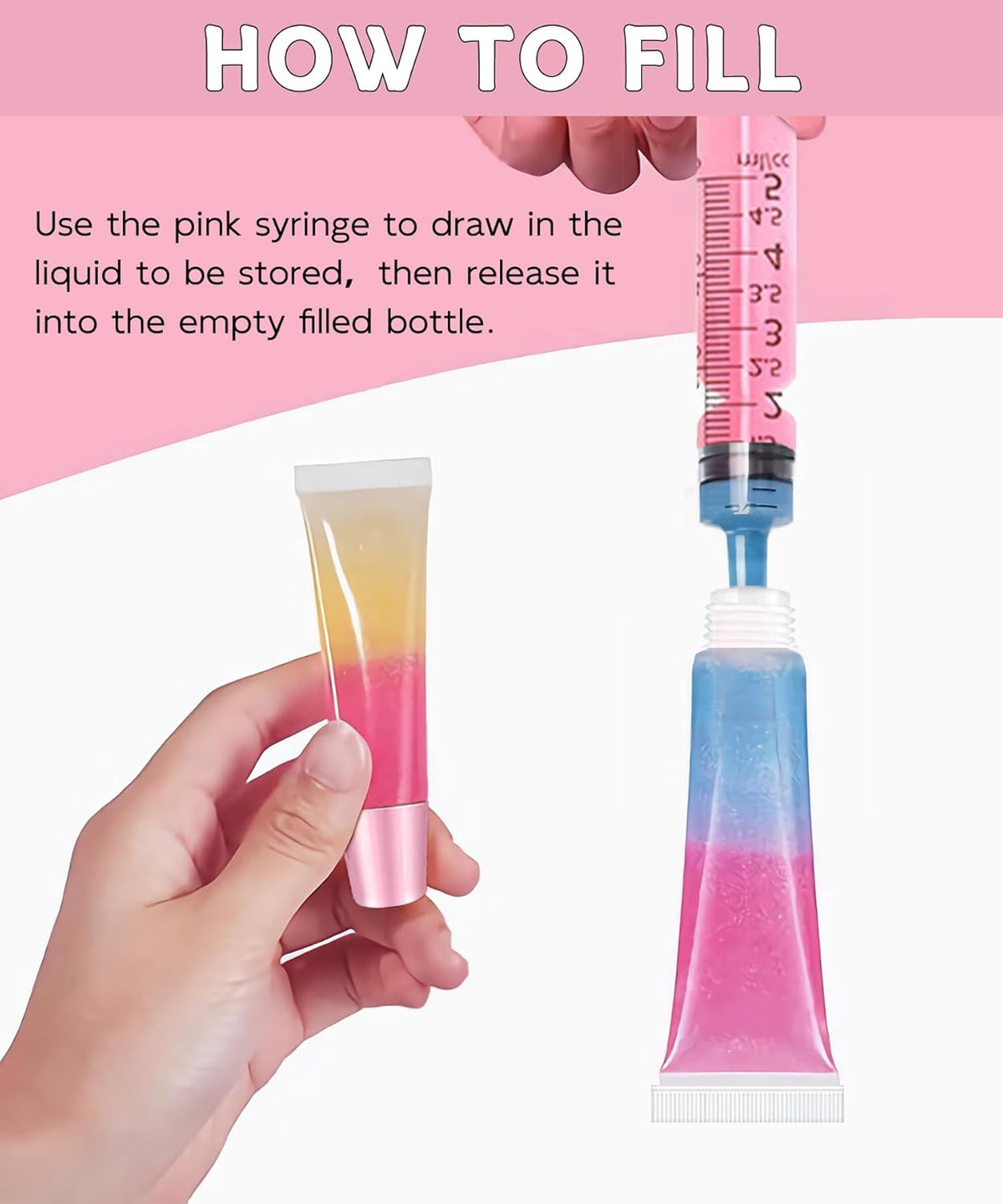 8PCS Empty Lip Gloss Tubes - 10ml Clear Lip Balm Tubes with 5ml Syringes - Refillable Squeeze Tubes for Lip Gloss - Mini Cosmetic Soft Tubes for DIY Lip Gloss and Travel Toiletries