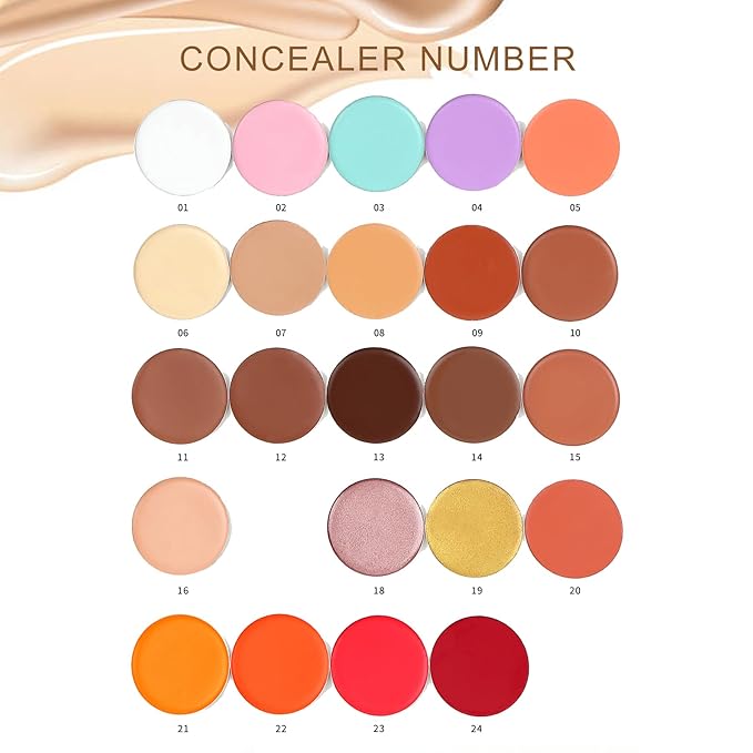 Cream Concealer Corrector Correcting Contour Makeup Set under Eye Concealer Cream Kit for Dark Circles and Blemish 4