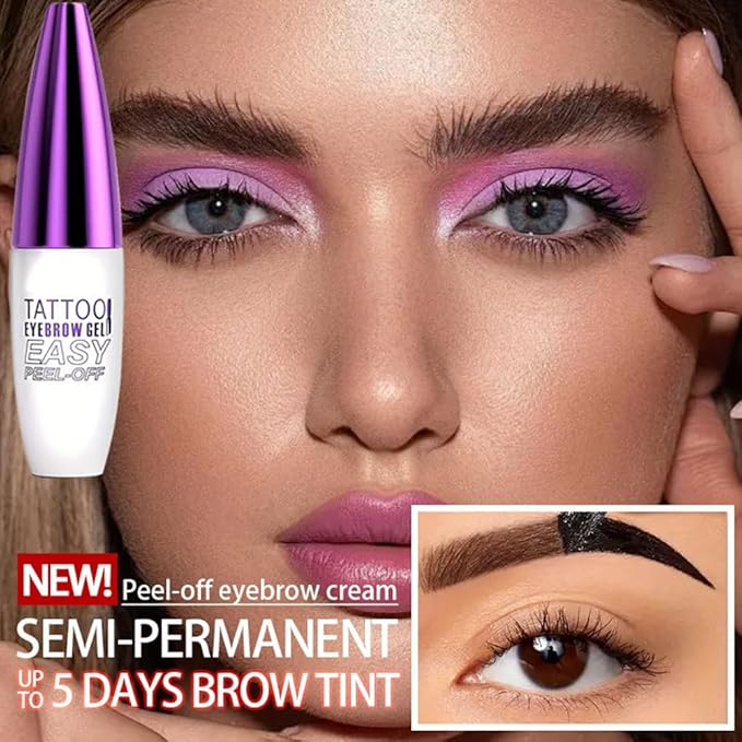 2Pcs Light Brown Peel Off Brow Tint Gel - Waterproof & Sweatproof Tattoo Effect, Transfer-Resistant Multi-Day Wear, All Skin Types Mother’s Day Gift Set