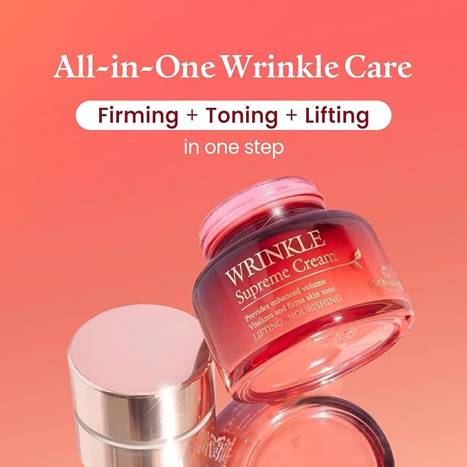 THE SKIN HOUSE Wrinkle Supreme Gift Set l Birthday present , Korean Facial Skin Care Essential for Wrinkles, Fine Lines, Nourishing l Red Ginseng, Adenosine, Ceramide l Facial Cleanser, Serum, Cream