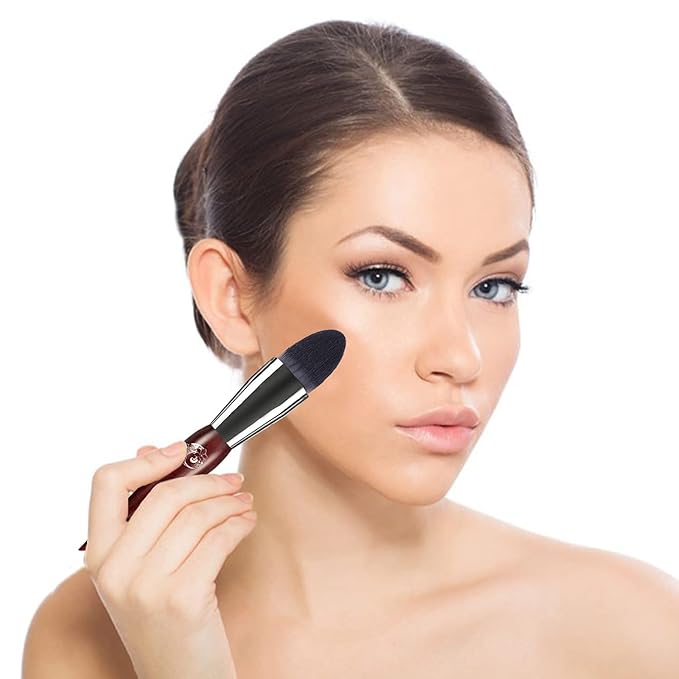 ENERGY Concealer Brush,Tapered Kabuki Foundation Makeup Brush for Under Eye Concealing Blending Liquid Cream Setting Powder Make Up for Full Coverage Cosmetic Applicator Soft Dense Makeup Tool