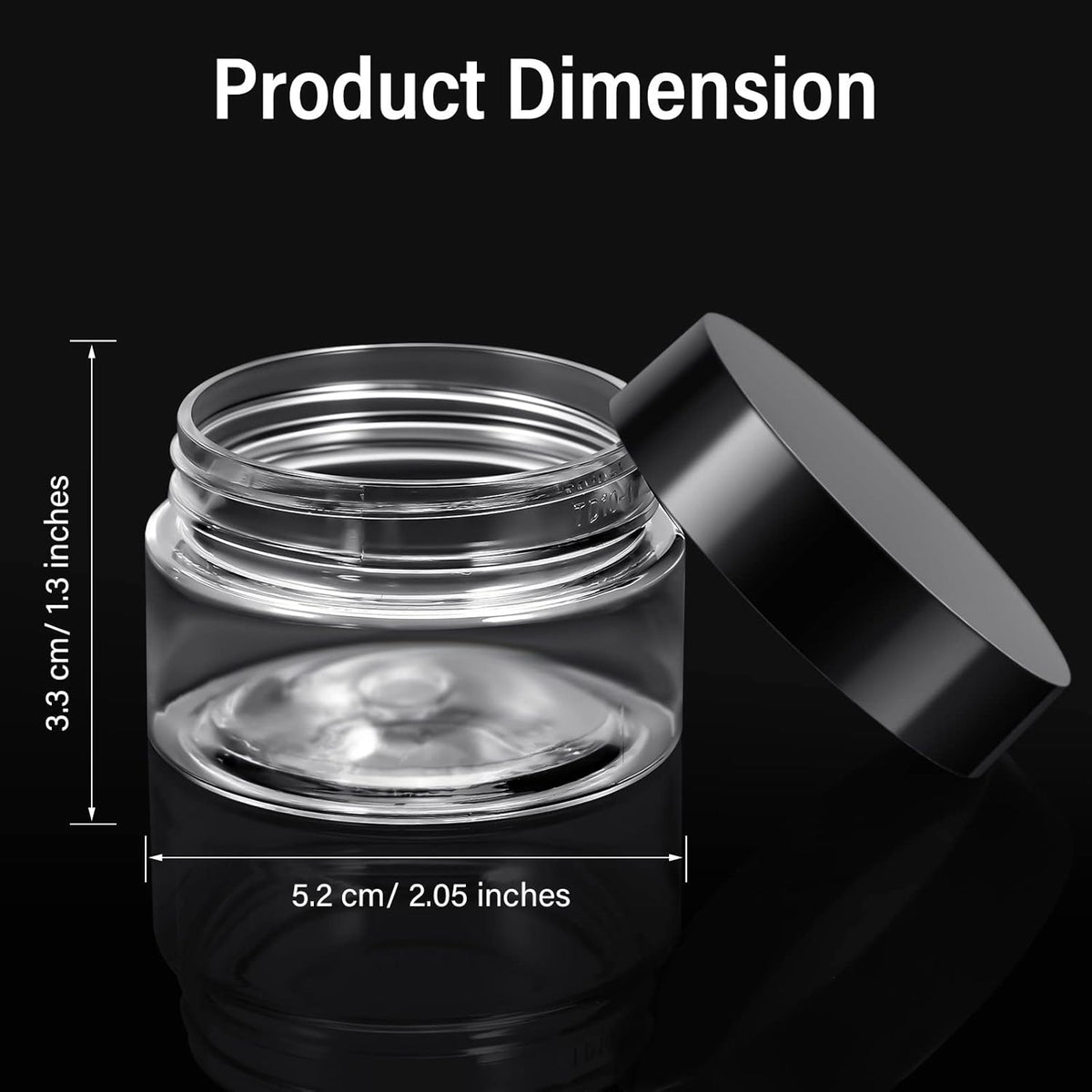 Patelai 4 Pieces Round Wide-mouth Leak Proof Plastic Container Jars with Lids for Travel Storage Makeup Beauty Products Face Creams Oils Salves Ointments DIY Making(1 Ounce,Black)