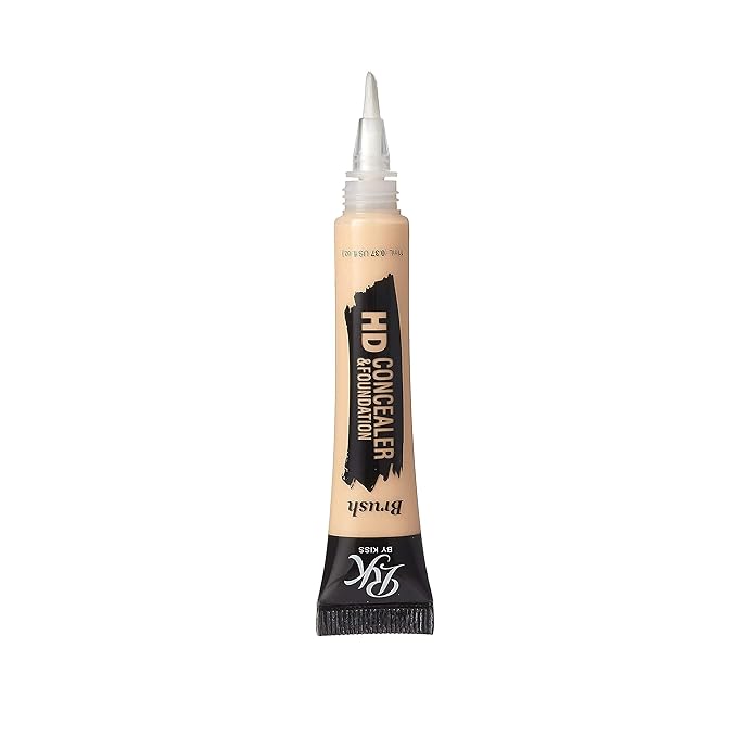 Ruby Kisses HD Concealer & Foundation Brush Flawless Full Coverage Face Makeup Lightweight Highlighter Long Lasting Under Eye Conceals Contour Corrector 3 Pack (Light Ivory)