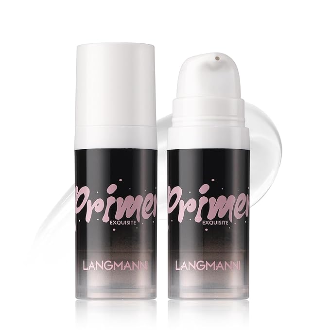 LANGMANNI Matte Grip Face Primer, Transparent Skin Perfecting Hydrating Primer,Unique Smooth Gel-Based Primer Essential For Longlasting Perfection Face Makeup (0.33 Fl Oz, 2)