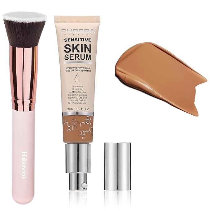 2024 New PHOERA Foundation Makeup for Mature Skin, Wrinkles Matte Natural Finish for a Flawless Complexion (N05 Tan)