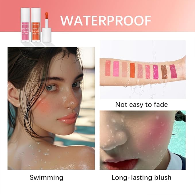 Liquid Blush for Cheeks Makeup Face Blush, Weightless Cream Formula, Smudge Proof Long-Wearing Pigmented Blush, Natural Look Makeup Face Blushes, Shimmer Finish, Dainty - 02# Bronze blast