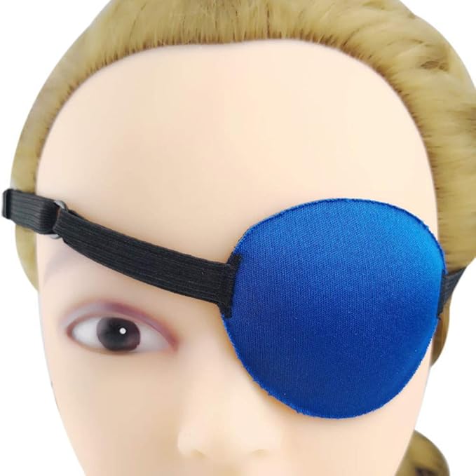 3 Pack Eye Patch Strabismus Adjustable Eye Patch Eye Mask Buckle Adults and Kids Blue