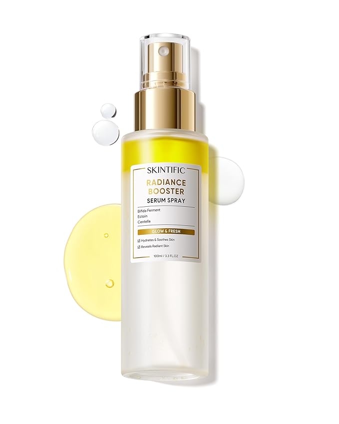 Radiance Booster Spray Serum, Vegan Skin Care, Light-weight Face Moisturizer, Glow Serum for Radiant Skin, Non Comedogenic, All In One Mist, 3.3 fl oz.