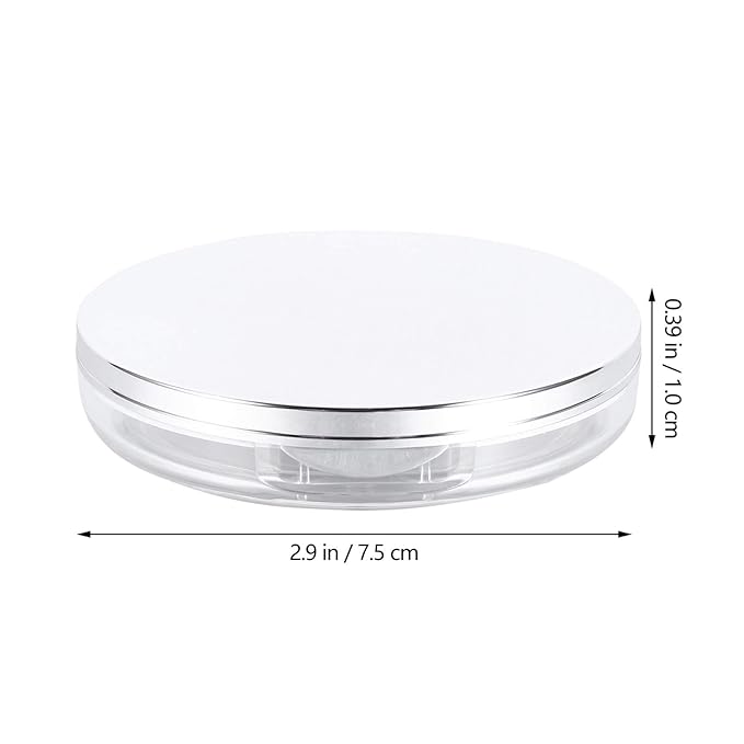 Powder Container 2pcs Loose Powder Containers with Elasticated Net Sifter, Mirror and Puff 5g Loose Powder Compact Case Case for DIY Makeup and Travel (Sliver) Powder Puff