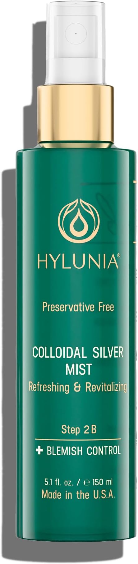 Hylunia Colloidal Silver Mist Toner 5.1 fl. oz. – Hydrating Versatile Toner for Acne-Prone Inflamed Skin | Infused with Colloidal Silver & Lavender for Glowing Skin Cuts & Burns, Body-Refresher