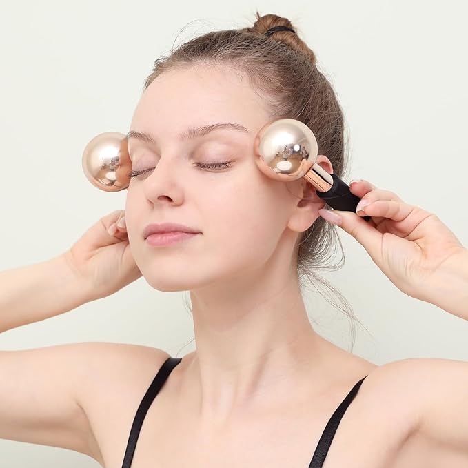 Ice Globes for Face & Eyes, Unbreakable Stainless Steel Cryo Sticks for Beauty Routines, Facials Cold Roller Colling Globes for Puffiness, Wrinkles, Dark Circles, Headaches