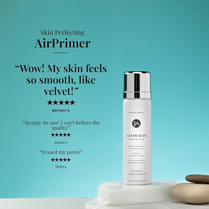 Jerome Alexander MagicMinerals Air Primer & Setting Spray Bundle – LiquidSilk Air Primer and AirFinish Setting Spray – Pore-Minimizing, Skin-Smoothing Formula for Long-Lasting, Flawless Matte Finish