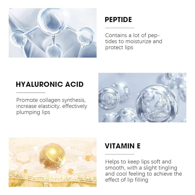 ibcccndc Lip Plumper gloss,Natural Lip Plumper,High Shine Lip Plumper,Lip Enhancer for Fuller,Sexy Lip Gloss,Shiny Lip Gloss For Girls and Women (3)