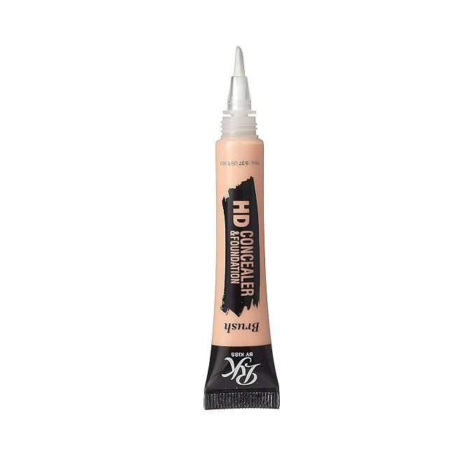 Ruby Kisses HD Concealer & Foundation Brush Flawless Full Coverage Face Makeup Lightweight Highlighter Long Lasting Under Eye Conceals Contour Corrector (Nude)