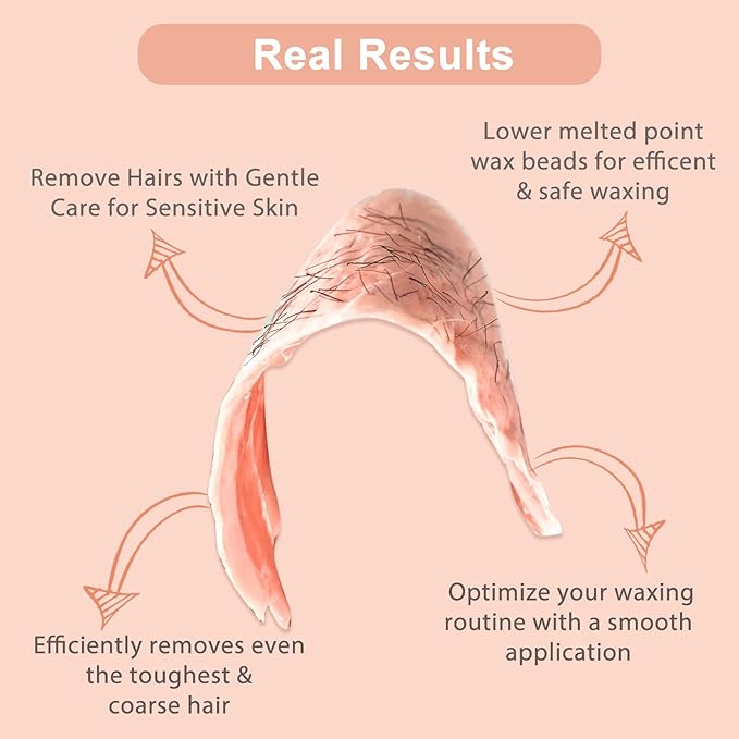 Hard Wax Beads, 2.5 lb Wax Beans for Hair Removal, Ideal for Sensitive skin, Brazilian, Bikini, Face, Eyebrows, Underarms and Full Body Waxing Bulk (Pink)