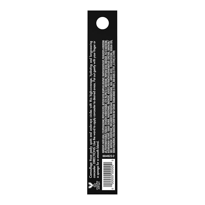 e.l.f. Hydrating Camo Concealer, Lightweight, Full Coverage, Long Lasting, Conceals, Corrects, Covers, Hydrates, Highlights, Deep Caramel, Satin Finish, 25 Shades, All-Day Wear, 0.20 Fl Oz