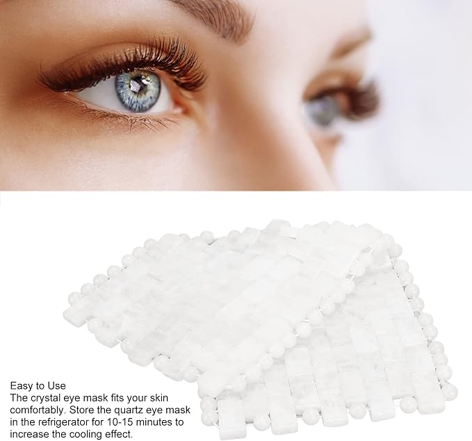 Jade Eye Mask, Jade Stones Eyes Mask White Reduce Puffiness Anti Wrinkle Quartz Sleeping Mask Eye Care Tool