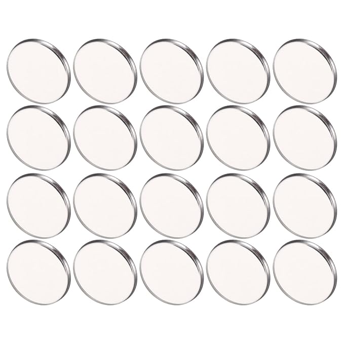 20pcs Metal Makeup Eyeshadow Jars Pan Palettes Tin Lipstick Foundation Single Holder Watercolor Eye Tray Steel Round Blush Pans Magnetic Cosmetic Plate Empty Pigment for