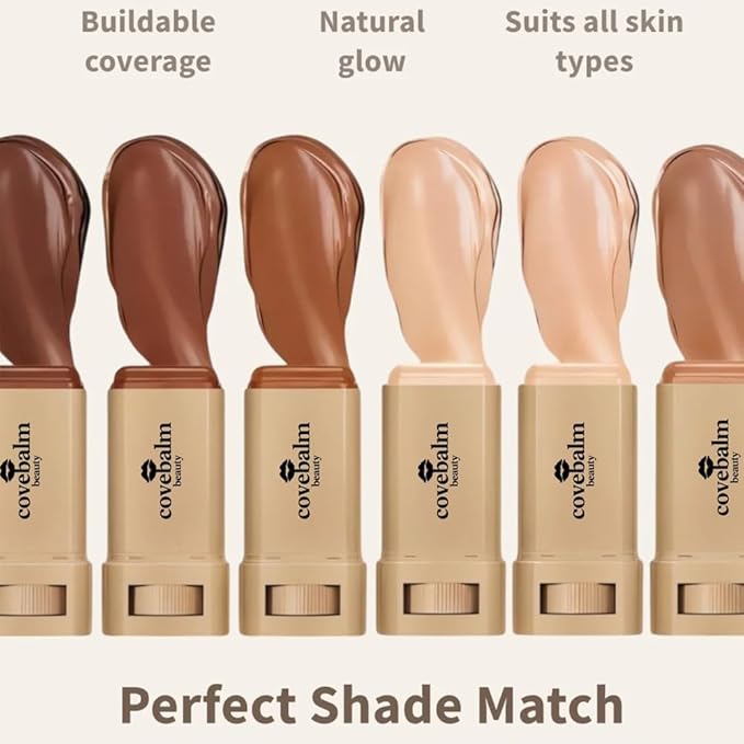 Cove Balm Beauty Skin Tint,Solid Tinted Serum Boosted Skin Tint Balm, Facial Color Correct, Radiant & Dewy Finish, Face Tinted Foundation, Covebalm Foundation Stick For Face Makeup (#06)