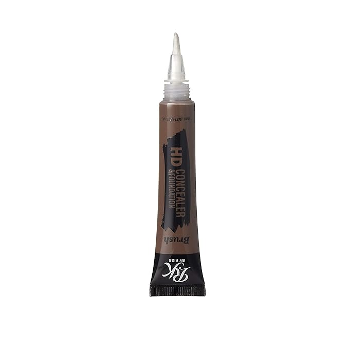Ruby Kisses HD Concealer & Foundation Flawless Full Cover Brush Face Makeup (Dark Cocoa)