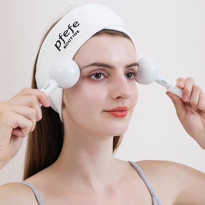 Ice Globes for Face & Eyes, Unbreakable Stainless Steel Cryo Sticks for Beauty Routines, Facials Cold Roller Cooling Globes for Puffiness, Wrinkles, Dark Circles, Headaches