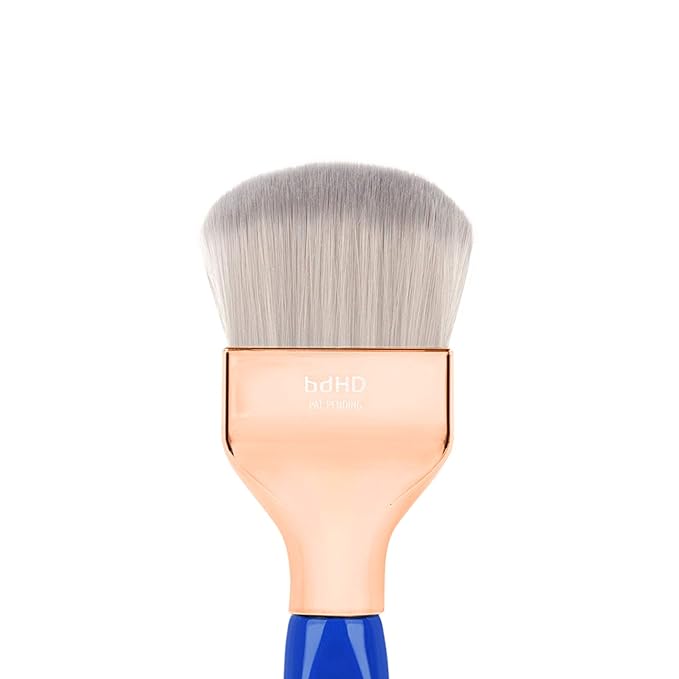 Bdellium Tools Professional Makeup Brush - Golden Triangle 972 Large Rounded Double Dome Blender - With All Vegan and Soft Synthetic Fibers, For Foundation Application & Blending (Blue, 1pc)